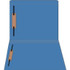 Blue letter size straight-cut file folder with reinforced tab and 2 bonded fasteners in positions 1 and 3