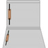 Gray letter size straight-cut file folder with reinforced tab and 2 bonded fasteners in positions 1 and 3