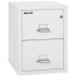 Artic White FireKing 2-Drawer Letter Size File Cabinet, 25 Inches Deep, 1-Hour Fireproof Protection with Lock and Closed Drawer (2-1825-CAW)