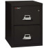 Black FireKing 2-Drawer Letter Size File Cabinet, 25 Inches Deep, 1-Hour Fireproof Protection with Lock and Closed Drawer (2-1825-CBL)