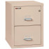 Champagne FireKing 2-Drawer Letter Size File Cabinet, 25 Inches Deep, 1-Hour Fireproof Protection with Lock and Closed Drawer (2-1825-CCH)