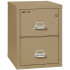 Sand FireKing 2-Drawer Letter Size File Cabinet, 25 Inches Deep, 1-Hour Fireproof Protection with Lock and Closed Drawer (2-1825-CSA)