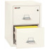 Ivory White FireKing 2-Drawer Letter Size File Cabinet, 25 Inches Deep, 1-Hour Fireproof Protection with Lock and Open Drawer (2-1825-CIW)