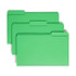 Smead 17143 green top tab file folders, legal size, 1/3-cut assorted tabs, box of 100