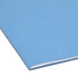 Blue reinforced letter size file folder holding documents showing 3/4 inch expansion capacity