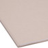 Close-up of gray reinforced file folder edge showing sturdy 11 pt paper stock construction