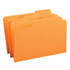 Smead 17534 orange legal size file folders with reinforced 1/3-cut top tabs, 100 per box