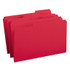 Smead 17734 red legal size file folders with reinforced 1/3-cut top tabs, 100 per box
