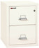 FireKing File Cabinet, 1-Hour Fire Resistant, 2-Drawer, Legal Size, 25" Deep, Ivory White