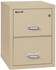 FireKing File Cabinet, 1-Hour Fire Resistant, 2-Drawer, Legal Size, 25" Deep, Parchment