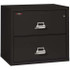 FireKing Lateral File Cabinet, 1-Hour Fire Resistant, 2-Drawer, Letter/Legal, 31" Wide, Black