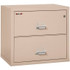 FireKing Lateral File Cabinet, 1-Hour Fire Resistant, 2-Drawer, Letter/Legal, 31" Wide, Champagne