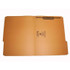 Open goldenrod letter-size file folder with one metal fastener in position 1 on the left interior panel, reinforced 1/3-cut top tab, Smead 12234-F1.