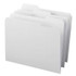 Smead 12834-F13 white letter size reinforced file folder open flat showing two interior metal fasteners in positions 1 and 3 (not pictured)