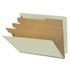 Pale Green Letter-Size End Tab Classification Folders, 25-Point, 3 Dividers, 10/Box