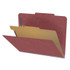 Dark Red top tab classification folder with one interior divider and 4 fasteners, letter size (DV-T42-14-3ARD)