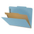 Blue top tab classification folder with one interior divider and 4 fasteners, letter size (DV-T42-14-3BLU)