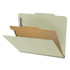 Gray/Green pressboard top tab classification folder with one interior divider and 4 fasteners, letter size (DV-T42-14-3PGN)
