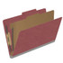 Dark Red top tab pressboard classification folder with one interior divider and 4 fasteners, legal size (DV-T52-14-3ARD)