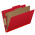 Deep Red top tab pressboard classification folder with one interior divider and 4 fasteners, legal size (DV-T52-14-3DRD)
