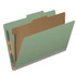 Green top tab pressboard classification folder with one interior divider and 4 fasteners, legal size (DV-T52-14-3AGN)