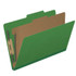 Moss green top tab pressboard classification folder with one interior divider and 4 fasteners, legal size (DV-T52-14-3MGN)