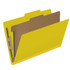 Yellow top tab pressboard classification folder with one interior divider and 4 fasteners, legal size (DV-T52-14-3YLW)