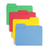 Assoted Primary Smead SuperTab letter size file folders with oversized 1/3-cut top tabs, assorted tab positions