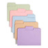 Assoted Pastel Smead SuperTab letter size file folders with oversized 1/3-cut top tabs, assorted tab positions