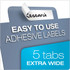 Cardinal 5-tab multicolor poly dividers with extra-wide tabs and adhesive label inserts