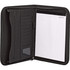 Interior view of Smead black nylon padfolio showing document pockets, card holders, pen loop, and writing pad