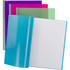 Smead poly report cover with sliding bar binding open showing letter size document holder for reports and presentations - 4 pack