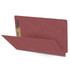Dark Red pressboard fastener folder angled open view showing expansion and document capacity