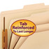 Close-up of Smead classification folder with reinforced top tab and fastener assembly