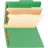 Smead Green letter-size classification folder with two manila dividers, top tab, empty
