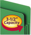 Single green Smead poly file pocket with straight-cut tab and 3-1/2 inch expanding sides, letter size.