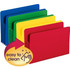 Smead legal size poly file pockets in assorted colors with easy-to-clean surface callout graphic.