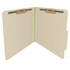 Open manila top tab classification folder with bonded fasteners on the inside front and back panels