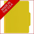 Yellow letter size top tab pressboard classification folder with 2 inch expansion, made in the USA