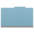 Blue Legal Size Pressboard Top Tab Classification Folder, 3 Dividers, 3" Expansion, 10/Box