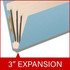 Blue Legal Size Pressboard Top Tab Classification Folder, 3 Dividers, 3" Expansion, 10/Box