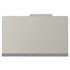 Front view of a grey legal size top tab classification folder with 3-inch gray Tyvek reinforced expansion.