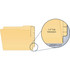 Illustration of a manila file folder with Tabbies Extenda-Folder Strip applied, showing the 1/2 inch tab extension and undercut design.