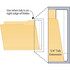 Tabbies 55994 Extenda-Folder strip shown on a folder with a callout noting use when the tab is on the right edge of the folder.