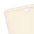 Close-up of Smead 75500 file jacket reinforced tab and closed side construction