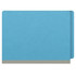 Blue 18pt end tab Econo pressboard folder closed, showing gray 2 inch expansion and end tab profile.