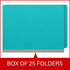 End Tab Econo Pressboard Folders with Fasteners, Letter Size, Light Blue, 18pt Stock, 2" Expansion (25/Box) - Box of 25