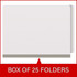 End Tab Econo Pressboard Folders with Fasteners, Letter Size, White, 18pt Stock, 2" Expansion (25/Box), Box of 25