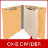 End Tab Classification Folders with 1 Divider, Letter Size, Goldenrod, 18pt. Stock, 2" Expansion, One Divider