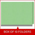 End Tab Classification Folders with 1 Divider, Letter Size, Green, 18pt. Stock, 2" Expansion, 10/Box, Box of 10